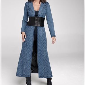 Quilted Jean Coat With Faux-Leather Detail absolutely gorgeous sizes M and L new